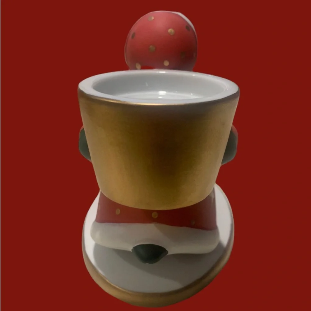 🍎Kissing Santa & Mrs Claus Double Pillar Candle Or Tea Light Holder Christmas - Picture 4 of 6